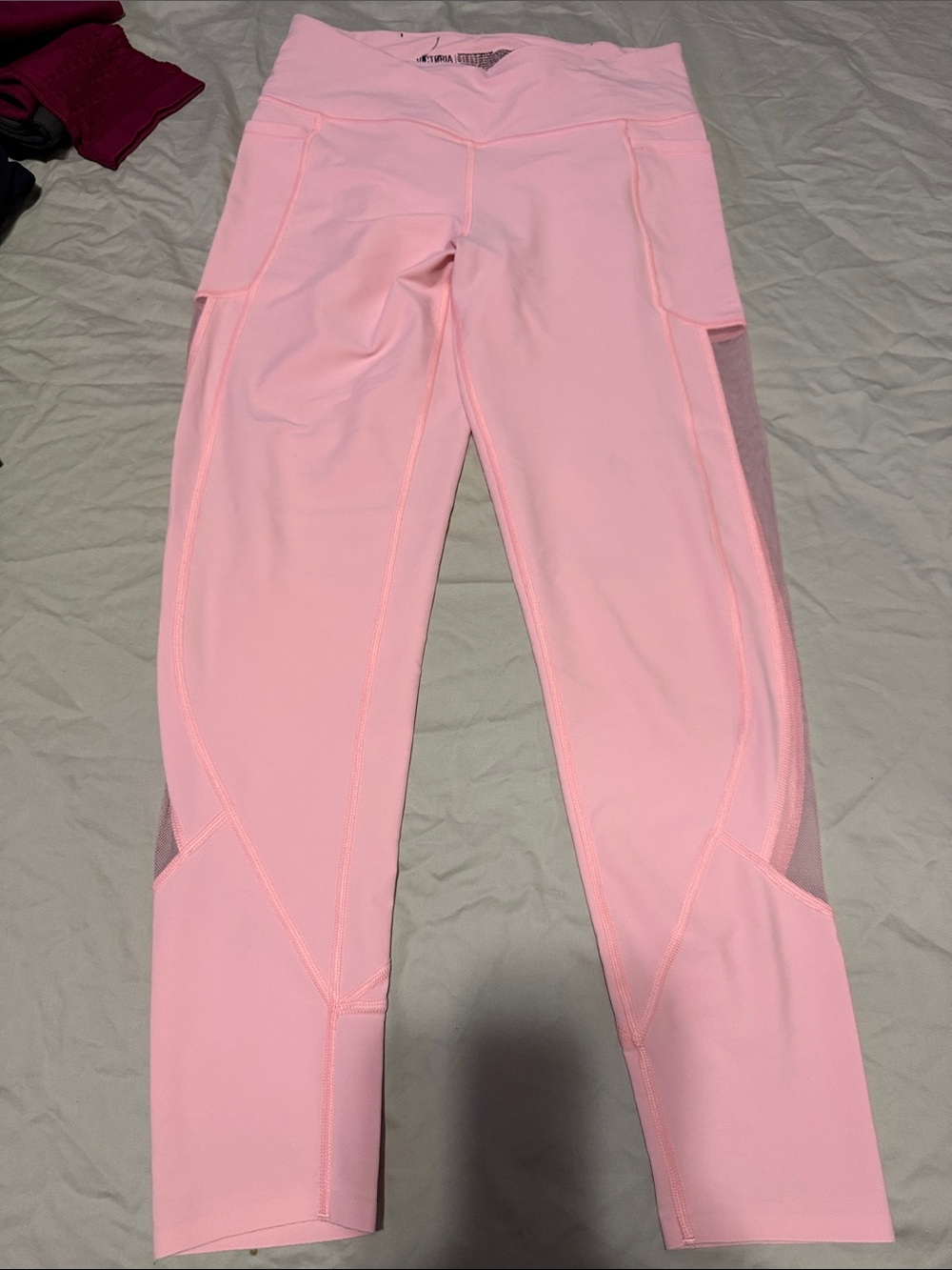 Victoria's Secret Pink Leggings with Side Mesh Panels